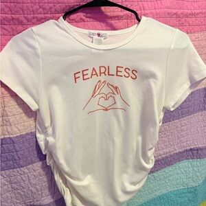 Girls White 'Fearless' Graphic Tee